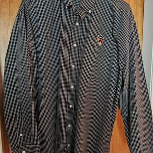 2xl Vantage Black and White Casual Button Down Shirt. Princeton Black and White.